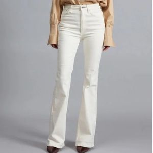 Rag & Bone Casey High Rise Flare White Jeans Denim Pants Stretch Classic Womens